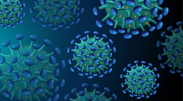 Vecteur gratuit structure du coronavirus bleu