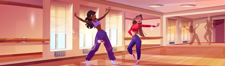 Vecteur gratuit le studio de danse contemporaine