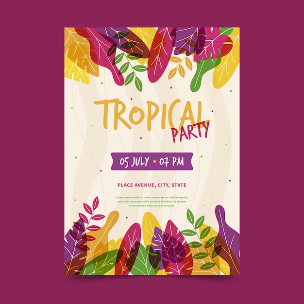 Style D'affiche De Fête Tropicale