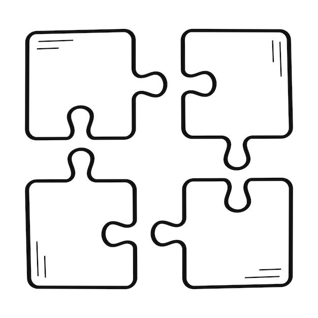 Vecteur gratuit le style de doodle de puzzle peices