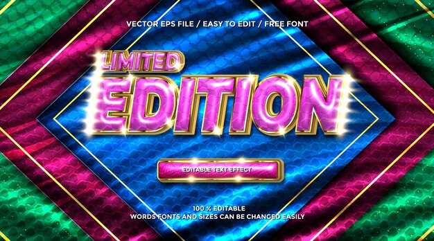 Style d'effet de texte de rendu 3D Promotion Gold