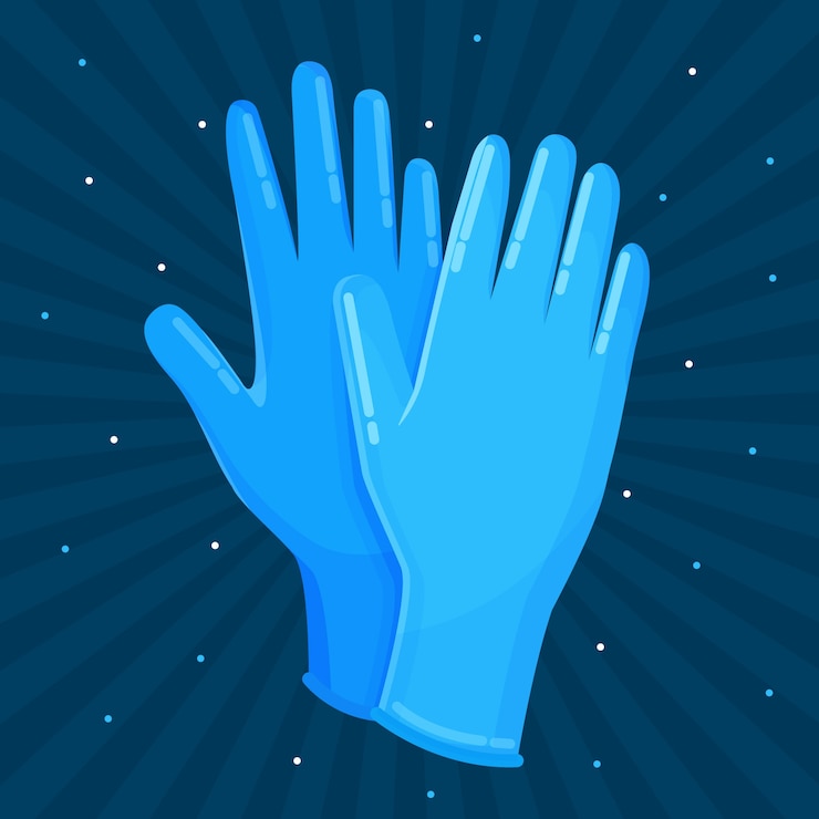 Vecteur gratuit style de gants de protection médicale