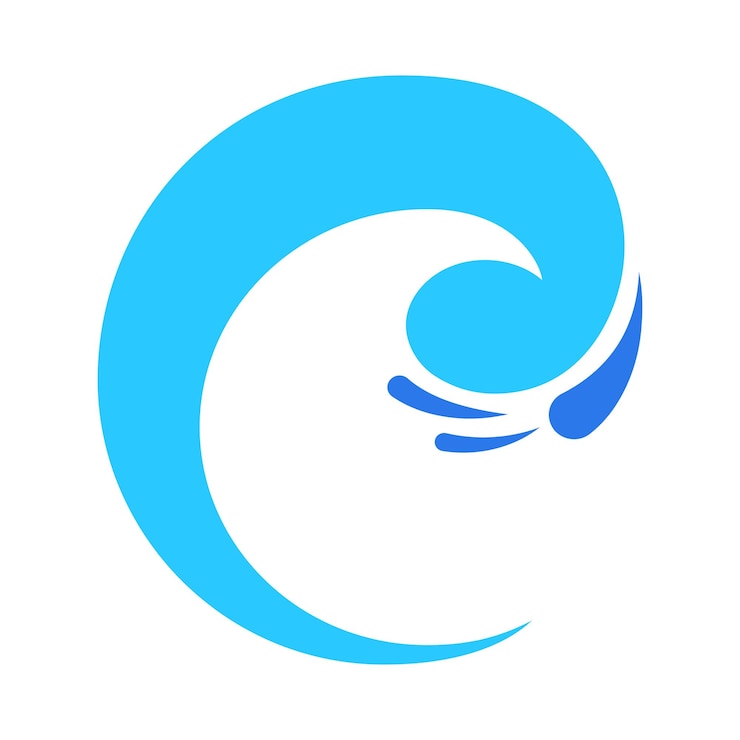 Vecteur gratuit style de glyphe bleu cercle ondulé