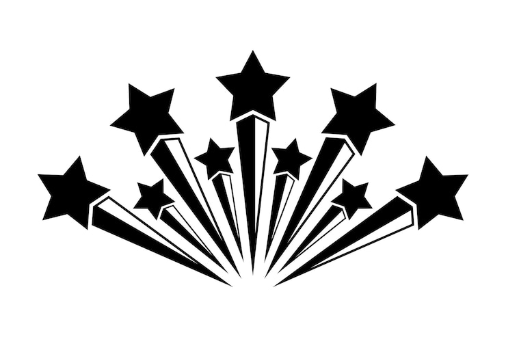 Vecteur gratuit style de glyphe d'étoile filante
