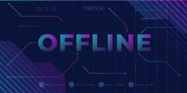 Style de joueur de bannière Tech Twitch hors ligne