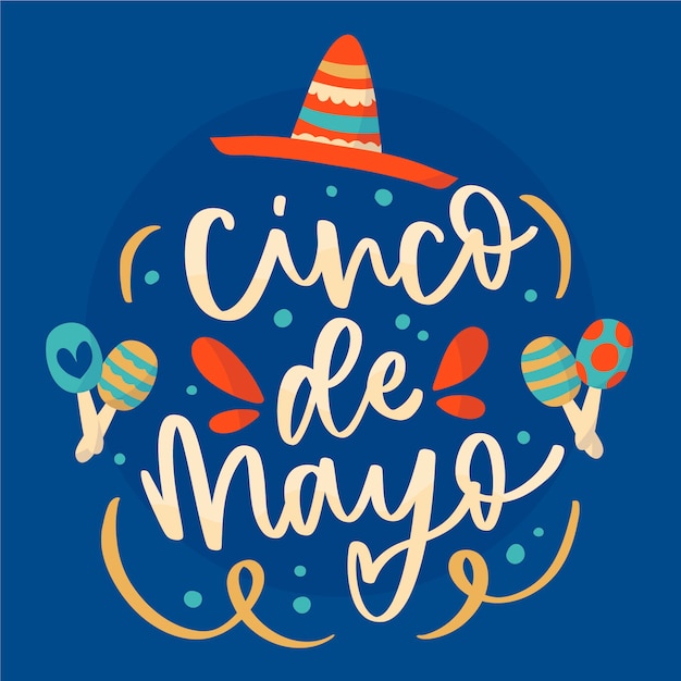 Vecteur gratuit style de lettrage cinco de mayo