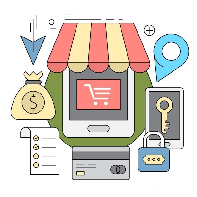 Vecteur gratuit style de linear icons moderne vector elements shopping colorful icon set