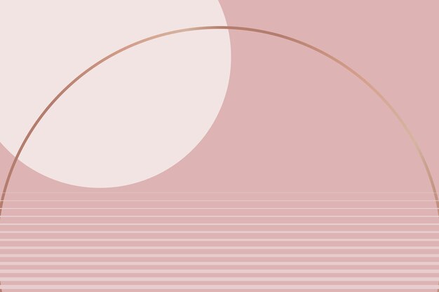 Style minimal géométrique de vecteur de fond esthétique rose nude