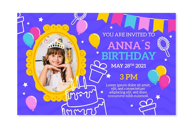 Style De Modèle D'invitation D'anniversaire Pour Enfants