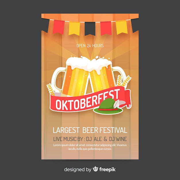 Style Plat Du Modèle Affiche Oktoberfest