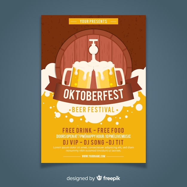 Style Plat Du Modèle Affiche Oktoberfest