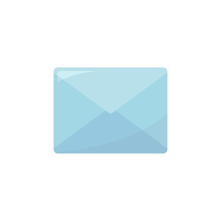 Vecteur gratuit style plat enveloppe bleue