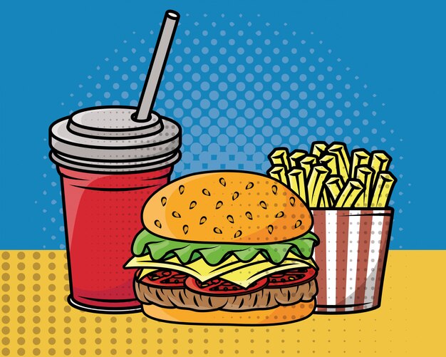 Style pop art de la restauration rapide