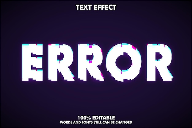 Style de texte d'erreur d'effet de texte glitch