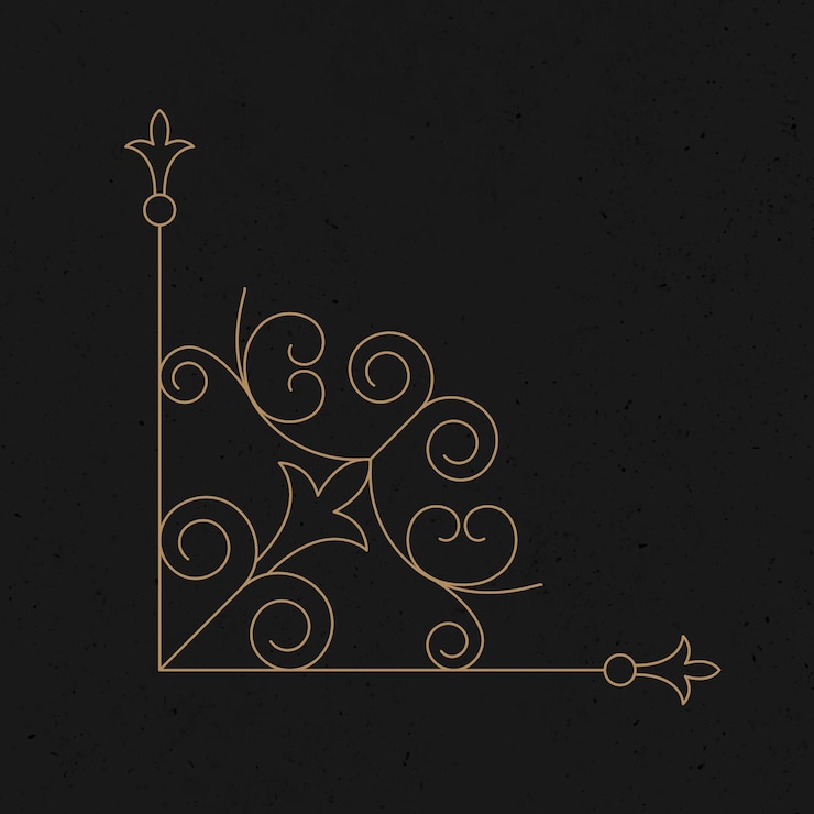Vecteur gratuit style vintage de cadre d'angle de vecteur d'ornement d'or