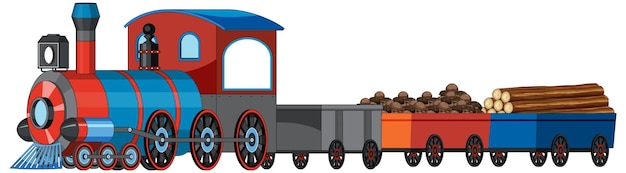 Vecteur gratuit style vintage de train de locomotive à vapeur