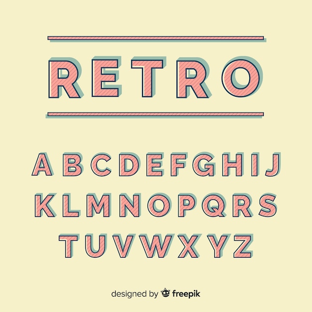 Stytle Rétro Modèle Alphabet Décoratif