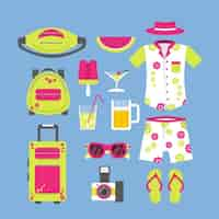 Vecteur gratuit summer holiday pack