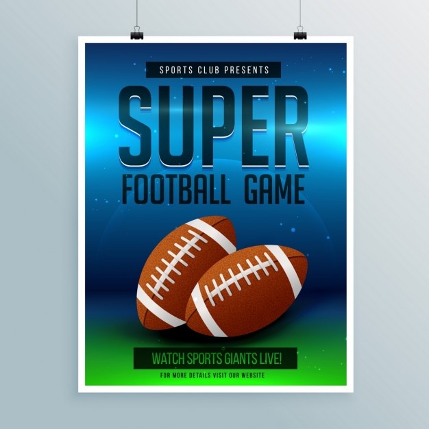 Vecteur gratuit super jeu de football flyer template