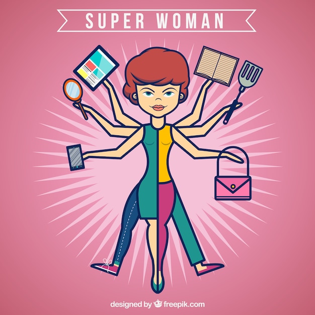 Vecteur gratuit super woman style de ligne