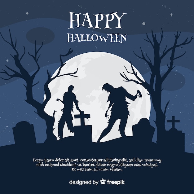 Vecteur gratuit superbe fond d'halloween avec un design plat