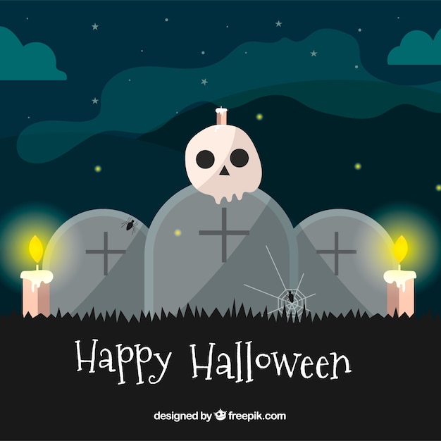 Vecteur gratuit superbe fond d'halloween avec un design plat