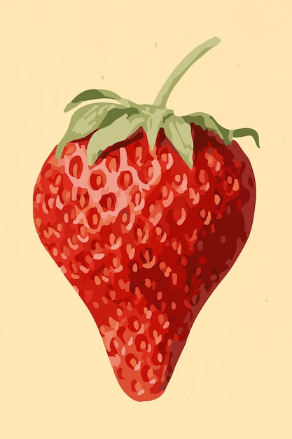 Superposition d'autocollants de fraises vectorisées sur fond beige