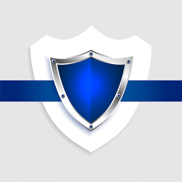 Symbole bleu vide de bouclier de protection