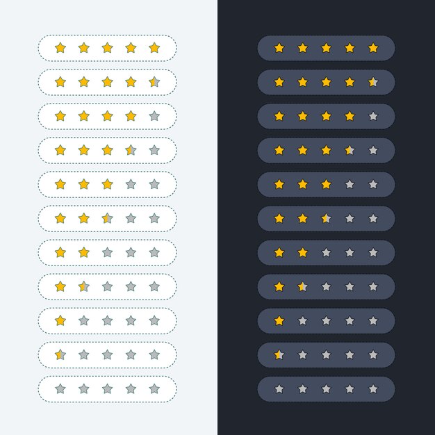 Symbole de classement des étoiles claires et sombres