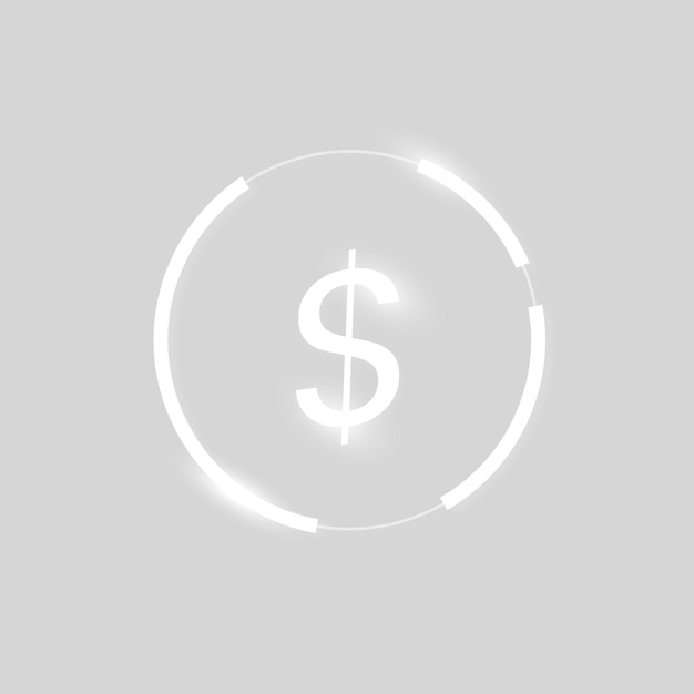 Vecteur gratuit symbole de devise d'argent d'icône de dollar