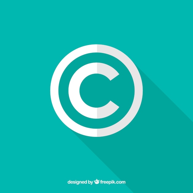 Symbole du droit d&#39;auteur dans le style plat