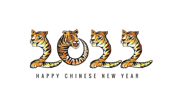 Symbole Du Nouvel An Chinois 2022 Décoré D'un Motif De Carte De Visage De Tigre