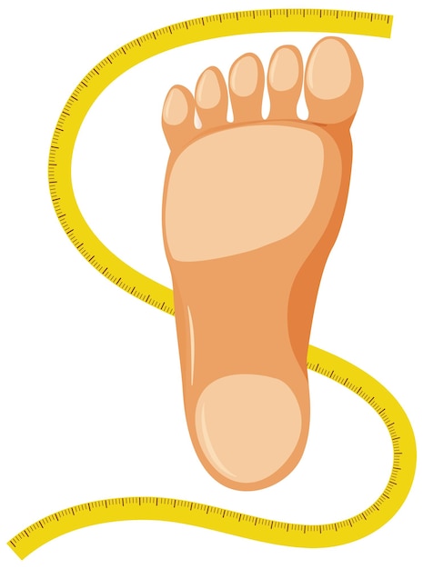 Vecteur gratuit symbole du pied avec ruban à mesurer