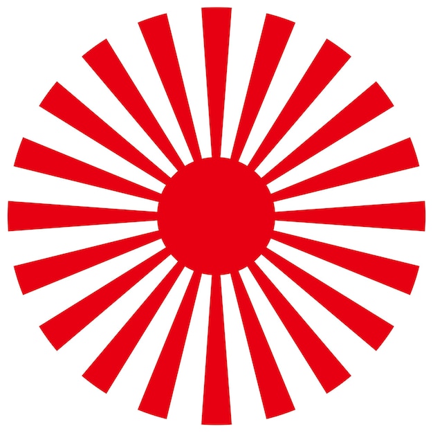 Vecteur gratuit symbole du soleil levant rouge vintage japonais isolé sur fond blanc illustration vectorielle