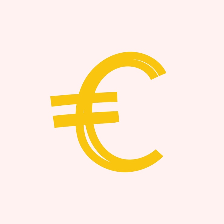 Vecteur gratuit symbole de l'euro vecteur typographie de police doodle dessinés à la main