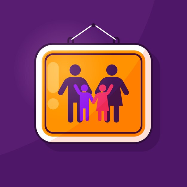 Symbole de famille design plat
