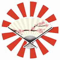 Vecteur gratuit symbole de fan de la tradition de la nation japonaise