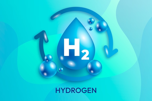 Vecteur gratuit symbole d'hydrogène dégradé