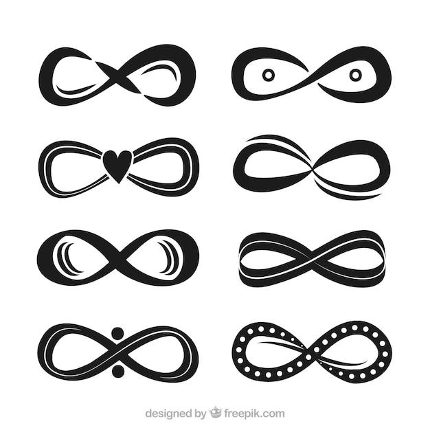 Symbole Infini Dans La Collection De Couleur Noire