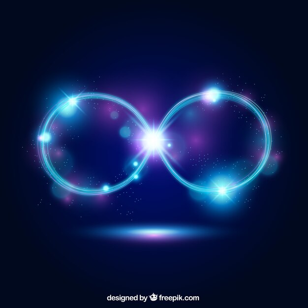 Symbole infini avec effet brillant