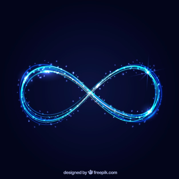 Vecteur gratuit symbole de l'infini avec effet lumineux