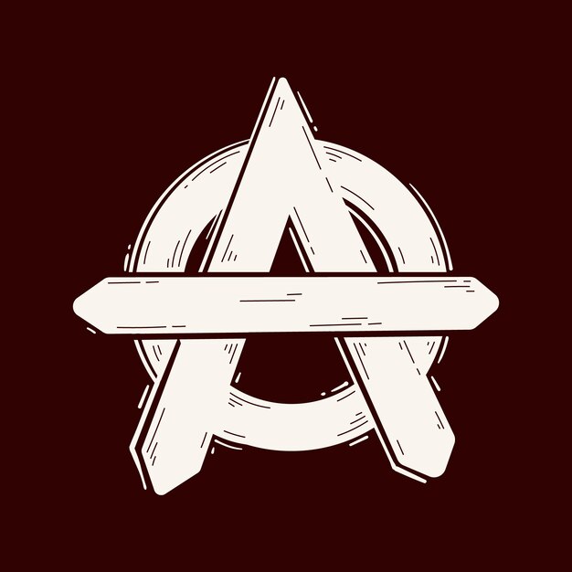 Symbole de mouvement d'anarchie design plat