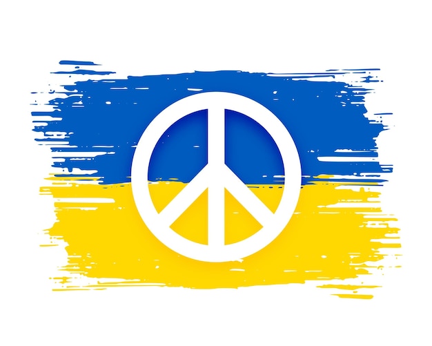Vecteur gratuit symbole de paix sur le drapeau ukrainien