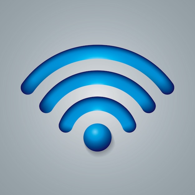 Symbole de réseau sans fil de couleur bleue