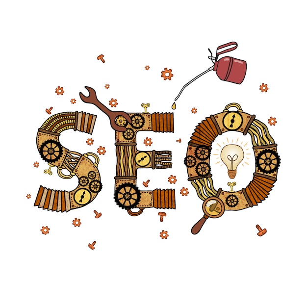 Symbole rétro de SEO concept isolé