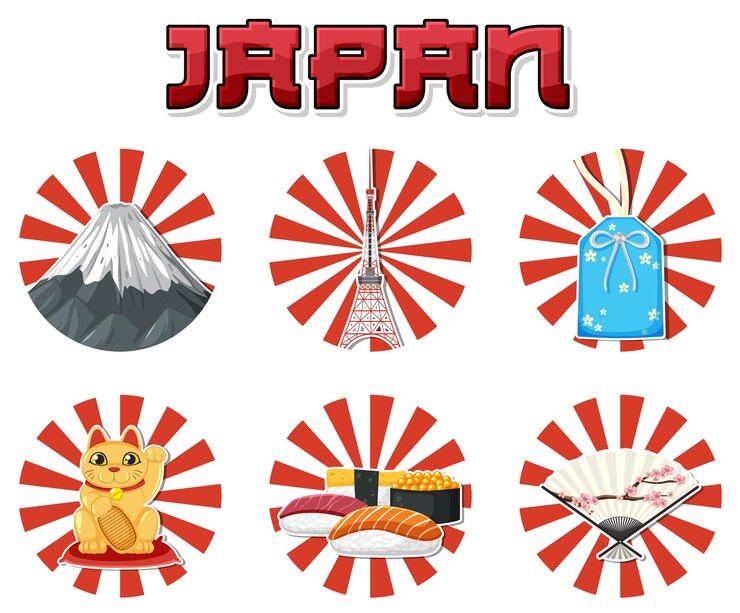 Vecteur gratuit symbole de la tradition de la nation de l'élément japonais