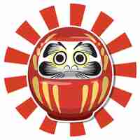 Vecteur gratuit symbole de la tradition de la nation japonaise daruma