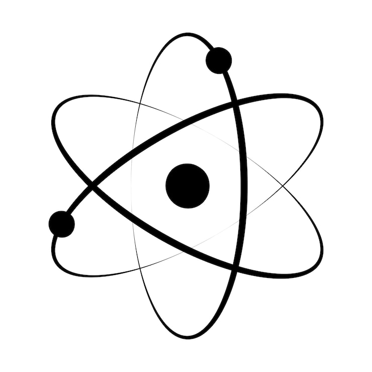 Vecteur gratuit symboles de l'atome dessinés à la main