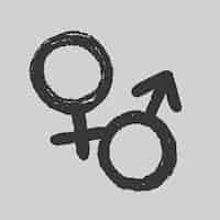 Vecteur gratuit symboles féminins masculins dessinés à la main