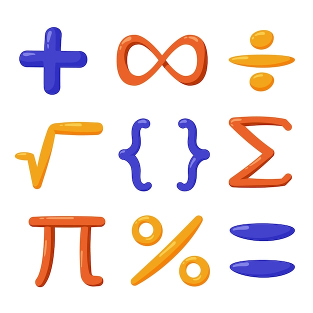 Vecteur gratuit symboles mathématiques dessinés à la main